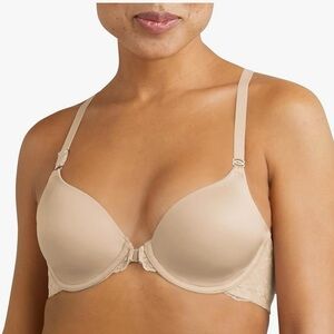 NWOT Maidenform racerback bra sz 34 DD tan full coverage underwire front clasp